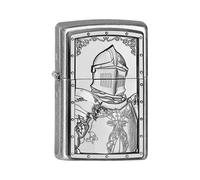 Zippo Windproof Lighter - Knight's Tale, Antique Silver, Emblem - Refillable - Reusable - Windproof Design - Gift Box - Made in USA
