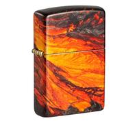 Zippo Windproof Lighter, Lava Flow Design - 540° Tumbled Brass, Fusion - Refillable, Reusable, Windproof Design - Comes in Gift Box - Made in USA