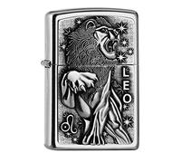 Zippo Lighter Leo Zodiac Sign Horoscope Chrome Windproof Flame Refillable Silver