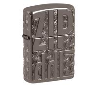 Zippo Windproof Lighter, Logo, Black Ice, MultiCut, Refillable, Reusable, Windproof Design, Gift Box, Made in USA