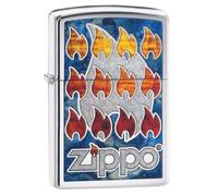 Zippo Windproof Lighter, Logo Design - High Polished Chrome, Fusion - Refillable, Reusable, Windproof Design - Comes in Gift Box - Made in USA