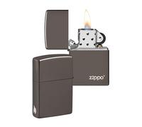 Zippo Windproof Lighter - Zippo Logo - Black Ice, Laser Engrave - Refillable for Lifetime Use - Adjustable Flame - Gift Box - Metal Construction - Made in USA