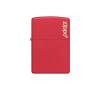 Zippo Windproof Lighter - Logo & Flame - Red Matte, Laser Engrave - Refillable for Lifetime Use - Adjustable Flame - Gift Box - Metal Construction - Made in USA