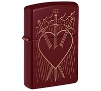 Zippo Windproof Lighter - Luck/Fortune - Laser Engrave Merlot - Refillable - Reusable - Windproof Design - Gift Box - Made in USA