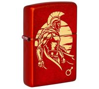 Zippo Windproof Lighter, Mars God Design - Metallic Red, Laser Engraving - Refillable, Reusable, Windproof Design - Comes in Gift Box - Made in USA