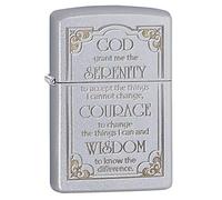 Zippo Windproof Lighter| Metal Long Lasting Lighter |Best Lighter Fluid| Refillable Lighter| Perfect for Cigarettes Cigars Candles |Pocket Lighter Fire Starter |Serenity Prayer