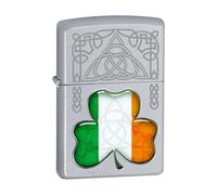Zippo Windproof Lighter - Metal Long Lasting Zippo Lighter - Best with Zippo Lighter Fluid - Refillable Lighter - Perfect for Cigarettes Cigars Candles - Pocket Lighter Fire Starter - Shamrock Design