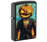 Zippo Windproof Lighter, Mister Pumpkin, Black Matte, Colour Image, Refillable, Reusable, Windproof Design, Gift Box, Made in USA