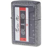 Zippo Windproof Lighter - Music Tape Model - Iron Stone Finish with Colour Image - Refillable - Reusable - Windproof Design - Gift Box - Made in USA