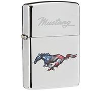 Zippo Mustang Ford Chrome Polished Spring 2019 Lighter-60004523, Chrom, Black, Normal
