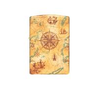 Zippo Windproof Lighter - Vintage Globe - 540 White Matte - Refillable, Lifetime Use - Adjustable Flame - Gift Box - One Box - Metal Construction - Made in USA