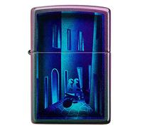 Zippo Windproof Lighter - Night Ride Model with Colour Image - Iridescent Finish - Refillable - Reusable - Windproof Design - Gift Box - Metal - Made in USA