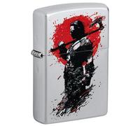 Zippo Windproof Lighter-Nordic Warrior Design Satin Chrome-Refillable for Lifetime Use-Gift Box-Metal Construction-Made in USA, One Size