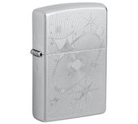 Zippo Windproof Lighter - Nostalgia/Vintage - Auto Engrave Satin Chrome - Refillable - Reusable - Windproof Design - Gift Box - Made in USA