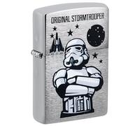 Zippo Windproof Lighter, Original Stormtrooper Design, Brushed Chrome, Refillable, Reusable, Windproof, Gift Box, Made in USA