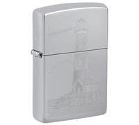 Zippo Windproof Lighter - Outdoor & Adventure - Auto Engrave High Polish Chrome - Refillable - Reusable - Windproof Design - Gift Box - Made in USA