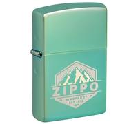 Zippo Windproof Lighter, Outdoor Design - High Polished Green, Laser Two-Tone - Refillable, Reusable, Windproof Design - Comes in Gift Box - Made in USA