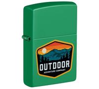 Zippo Windproof Lighter, Outdoor Design - Matt Green with Colour Image - Refillable, Reusable, Windproof Design - Comes in Gift Box - Made in USA