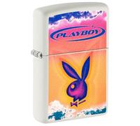 Zippo Windproof Lighter, Playboy Design - Matt White, Colour Image - Refillable, Reusable, Windproof Design - Comes in Gift Box - Made in USA