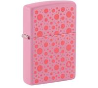 Zippo Windproof Lighter - Polka Dot, Pink Matte, Colour Image - Refillable - Reusable - Windproof Design - Gift Box - Made in USA