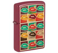 Zippo Windproof Lighter, Pop Art Biting Lip Design, Colour Image, Refillable, Reusable, Windproof Design, Gift Box, Made in USA