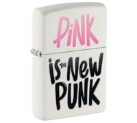 Zippo Windproof Lighter-Punk Pink Design White Matte-Refillable for Lifetime Use-Gift Box-Metal Construction-Made in USA, One Size
