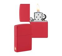 Zippo Windproof Lighter - Red Matte Finish - Flame Design - Refillable - Reusable - Windproof - Gift Box - Metal - Made in USA - Amazon Exclusive