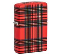 Zippo Windproof Lighter - Red Plaid Design - Refillable - Gift Box - Metal - Made in USA