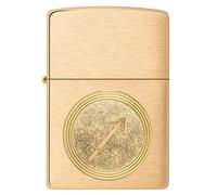Zippo Windproof Lighter - Sagittarius - Brushed Brass Finish - Refillable for Lifetime Use - Adjustable Flame - Gift Box - Metal Construction - Made in USA