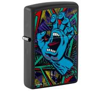 Zippo Windproof Lighter, Santa Cruz Design - Matt Black, Black Light - Refillable, Reusable, Windproof Design - Comes in Gift Box - Made in USA
