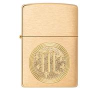 Zippo Windproof Lighter - Vintage Globe - 540 White Matte - Refillable, Lifetime Use - Adjustable Flame - Gift Box - One Box - Metal Construction - Made in USA, Brass
