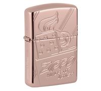 Zippo Windproof Lighter, Script Collectible Design - Armoured Rose Gold, Deep Carve - Refillable, Reusable, Windproof Design - Comes in Gift Box - Made in USA