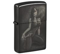 Zippo Windproof Lighter, Sexy Woman with Sword Counter Culture Design - High Polished Black, Photo Image - Refillable, Reusable, Windproof Design - Comes in Gift Box - Made in USA