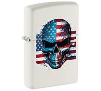 Zippo Windproof Lighter - Skull Flag Design - Refillable - Gift Box - Metal - Made in USA
