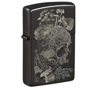 Zippo Windproof Lighter, Skull Mushroom Design - High Polished Black, Photo Image - Refillable, Reusable, Windproof Design - Comes in Gift Box - Made in USA