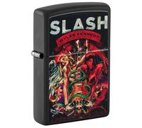 Zippo Windproof Lighter, Slash Design - Matt Black, Colour Image - Refillable, Reusable, Windproof Design - Comes in Gift Box - Made in USA
