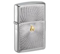 Zippo Windproof Lighter, Spiral Twist, Brushed Chrome, Auto Two-Tone, Refillable, Reusable, Windproof Design, Gift Box, Made in USA