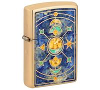 Zippo Windproof Lighter, Star Constellation Design - High Polished Brass, Fusion - Refillable, Reusable, Windproof Design - Comes in Gift Box - Made in USA