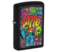 Zippo Windproof Lighter - Vibrant Colour Graffiti - Black Matte - Refillable for Lifetime Use - Adjustable Flame - Gift Box - Metal Construction - Made in USA