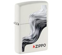 Zippo Windproof Lighter - Swirl Design - Matte White - Colour Image - Refillable - Reusable - Windproof Design - Gift Box - Made in USA