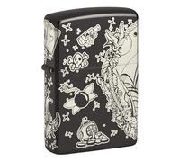 Zippo Laser 360° Pirates Treasure Design High Polish Black Pocket Lighter