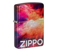 Zippo Windproof Lighter-Tie Dye Design Tumbled Chrome-Refillable for Lifetime Use-Gift Box-Metal Construction-Made in USA, Multicolor, One Size