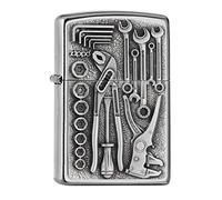 Zippo Lighter - Toolbox Design - Windproof, Refillable, Adjustable Flame - Street Chrome