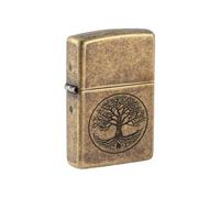 Zippo Tree of Life Antique Brass Windproof Flame Lighter Flip Top Accessory
