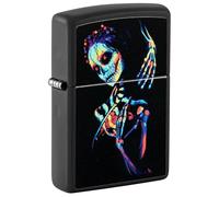 Zippo Windproof Lighter, UV Skeleton Design - Matt Black, Black Light - Refillable, Reusable, Windproof Design - Comes in Gift Box - Made in USA