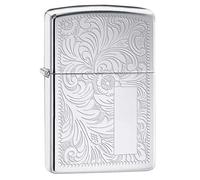Zippo Windproof Lighter - Venetian - High Polish Chrome - Refillable for Lifetime Use - Adjustable Flame - Gift Box - Metal Construction - Made in USA