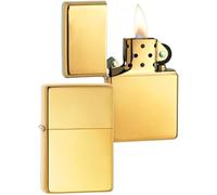 Zippo Vintage Polish Brass Without slashes, Base Model-Windproof Lighter, refillable, in Gift Box, One Size