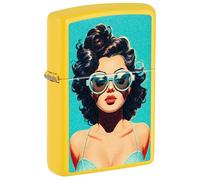 Zippo Windproof Lighter - Vintage Pinup Design - Refillable - Gift Box - Metal - Made in USA