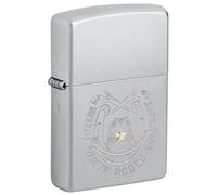 Zippo Windproof Lighter - Wild West Cowboy, Satin Chrome, Rotary Two-Tone - Refillable - Reusable - Windproof Design - Gift Box - Made in USA