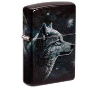 Zippo Windproof Lighter - Wolves, 540° Tumbled Chrome, Fusion, Refillable, Reusable, Windproof Design, Gift Box, Made in USA